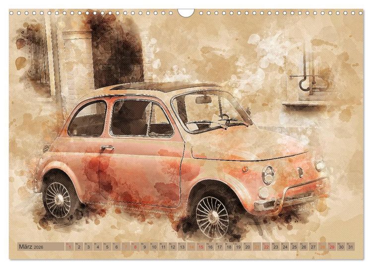 Produktbild: Kult-Autos, Nuova 500 (Wandkalender 2026 DIN A3 quer), CALVENDO Monatskalender