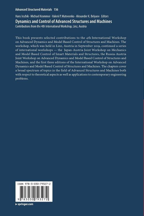 Produktbild: Dynamics and Control of Advanced Structures and Machines