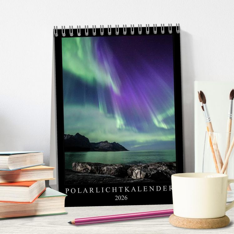Produktbild: Polarlichtkalender (Tischkalender 2026 DIN A5 hoch), CALVENDO Monatskalender