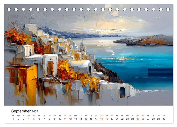Produktbild: Mediterrane Eleganz (Tischkalender 2027 DIN A5 quer), CALVENDO Monatskalender