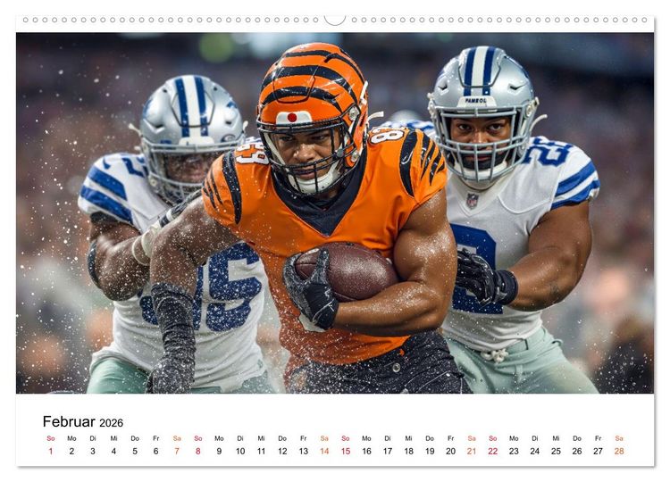 Produktbild: American Football - Touchdown durchs Jahr (Wandkalender 2026 DIN A2 quer), CALVENDO Monatskalender