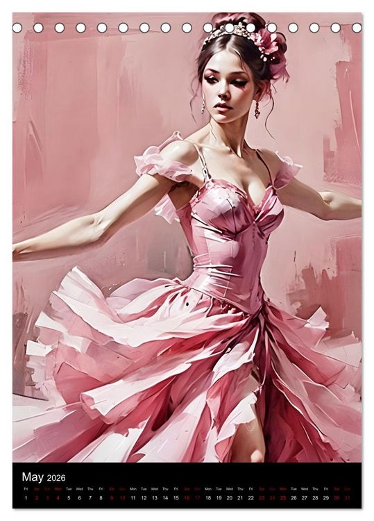 Produktbild: Dancing Elegance (Desk Calendar 2026 DIN A5 portrait), CALVENDO 12 Month DeskCalendar