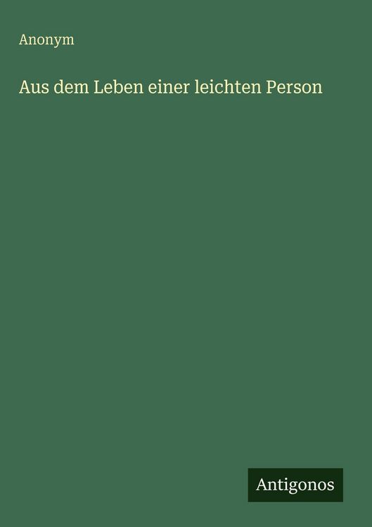 Produktbild: Aus dem Leben einer leichten Person