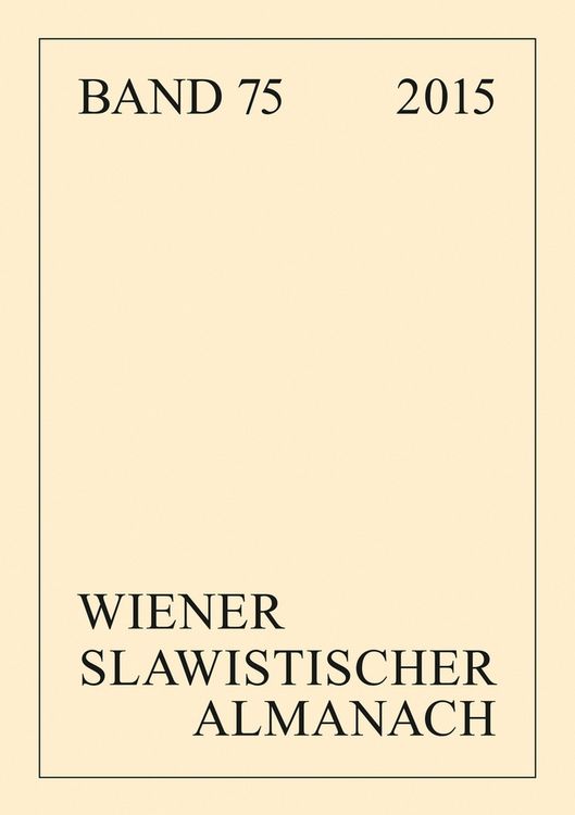 Produktbild: Wiener Slawistischer Almanach Band 75/2015