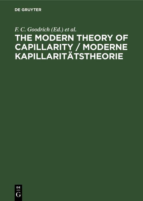 Produktbild: The Modern Theory of Capillarity / Moderne Kapillarit&auml;tstheorie