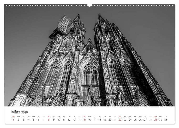 Produktbild: K&ouml;ln - monochrome Ansichten (Wandkalender 2026 DIN A2 quer), CALVENDO Monatskalender