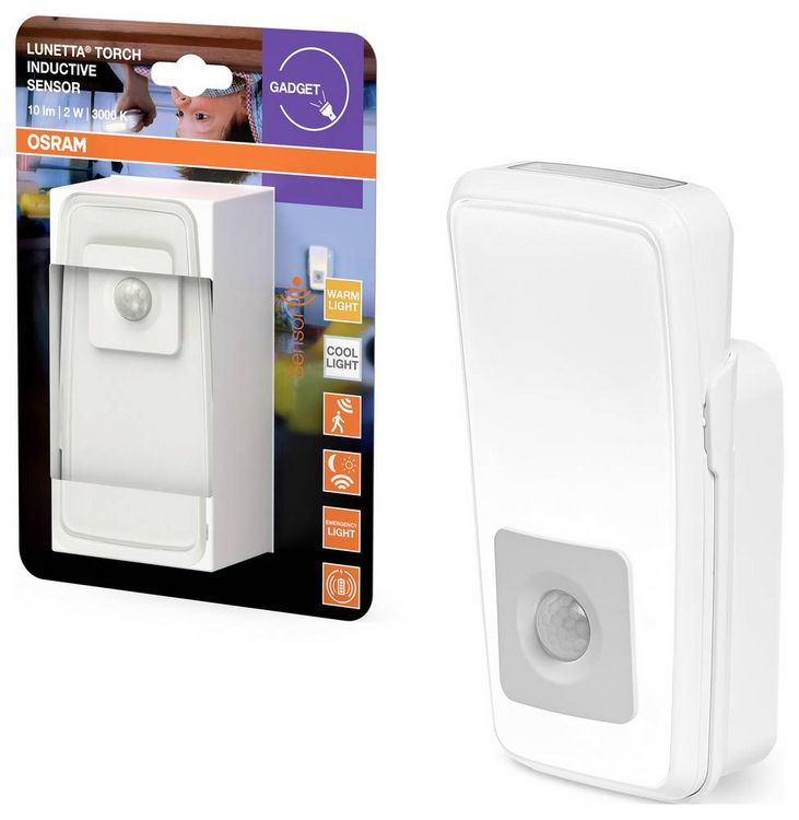 Produktbild: OSRAM HOMELIGHTING Lunetta Torch Inductive Sensor White LED-Nachtlicht mit Taschenlampe