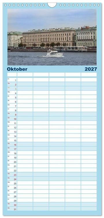 Produktbild: Familienplaner 2027 - Sankt Petersburg - "Venedig des Nordens" mit 5 Spalten (Wandkalender, 21 x 45 cm) CALVENDO