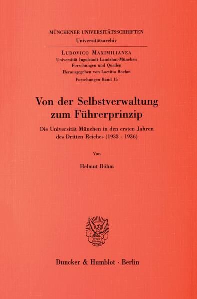 Produktbild: Von der Selbstverwaltung zum F&uuml;hrerprinzip.