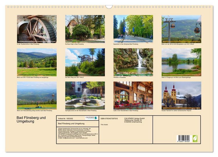 Produktbild: Bad Flinsberg und Umgebung (Wandkalender 2026 DIN A2 quer), CALVENDO Monatskalender