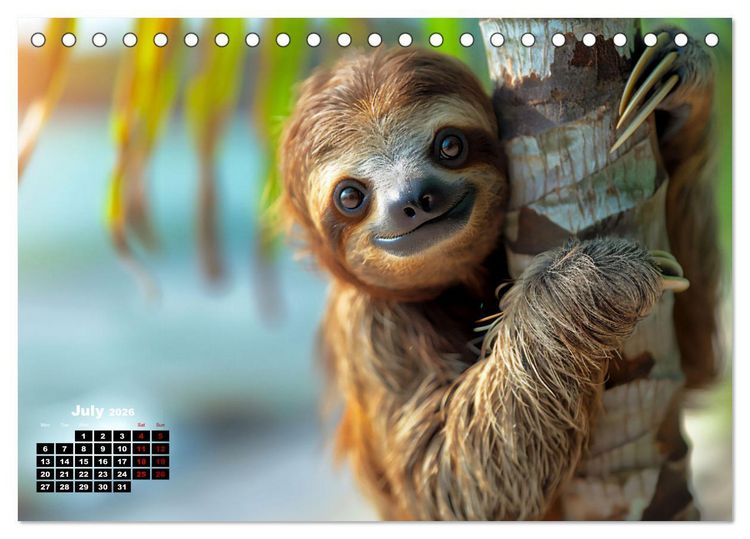 Produktbild: sweet sloths - relaxed throughout the year (Desk Calendar 2026 DIN A5 landscape), CALVENDO 12 Month DeskCalendar