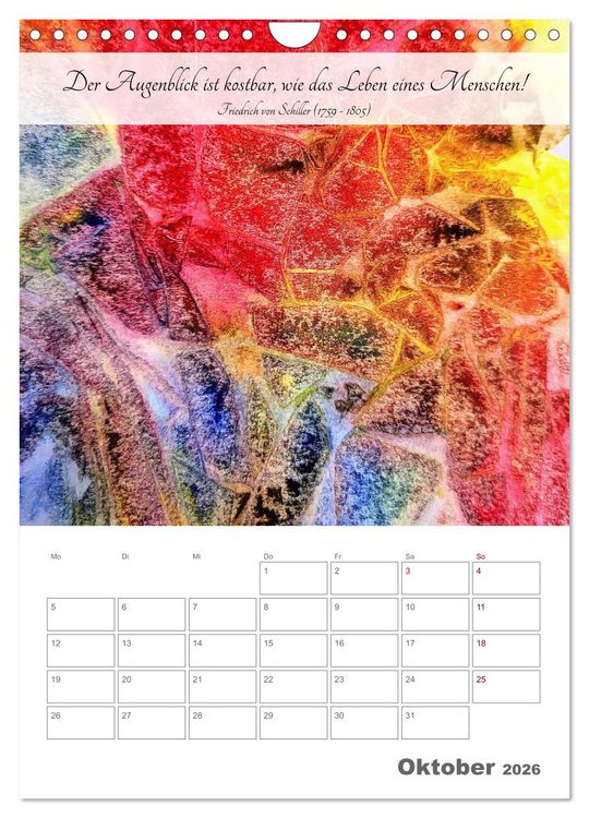 Produktbild: Farben der Achtsamkeit - Farbenreiche Aquarell-Tr&auml;ume mit Zitaten zur inneren Ruhe (Wandkalender 2026 DIN A4 hoch), CALVENDO Monatskalender
