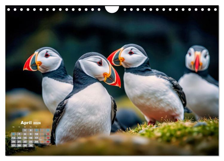 Produktbild: Tieftaucher Papageitaucher (Wandkalender 2026 DIN A4 quer), CALVENDO Monatskalender