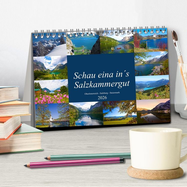 Produktbild: Schau eina in&acute;s Salzkammergut (Tischkalender 2026 DIN A5 quer), CALVENDO Monatskalender
