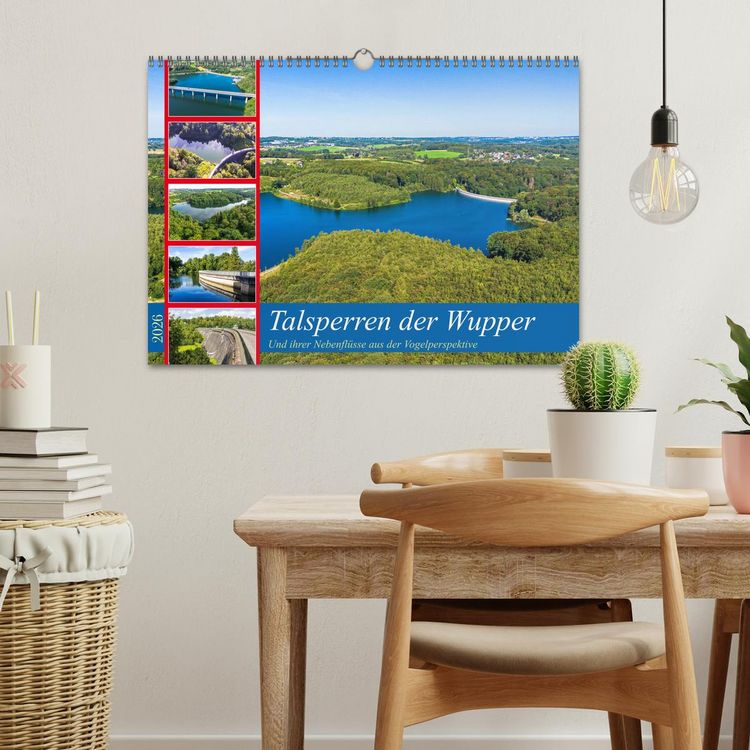 Produktbild: Talsperren der Wupper und ihrer Nebenfl&uuml;sse aus der Vogelperspektive (Wandkalender 2026 DIN A3 quer), CALVENDO Monatskalender