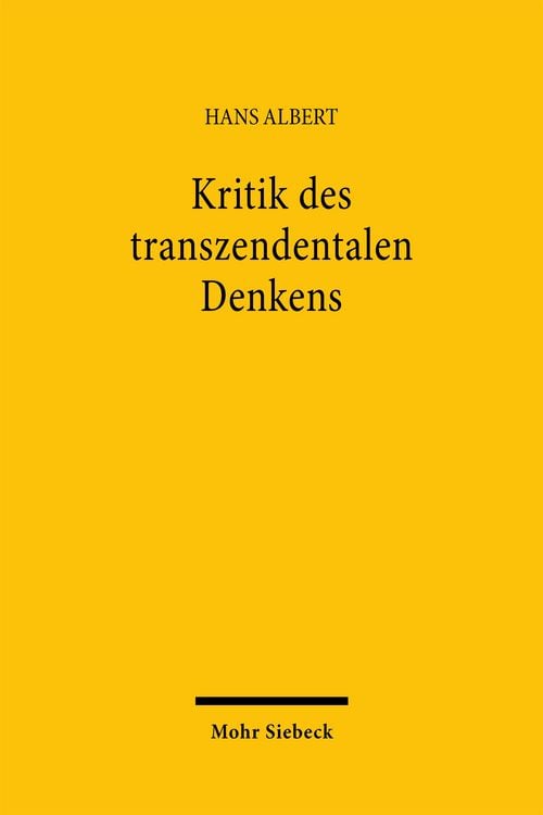 Produktbild: Kritik des transzendentalen Denkens