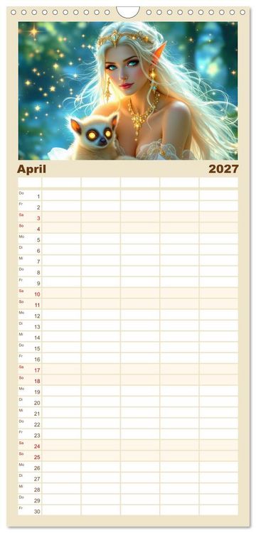 Produktbild: Familienplaner 2027 - Wilde Seelen mit 5 Spalten (Wandkalender, 21 x 45 cm) CALVENDO