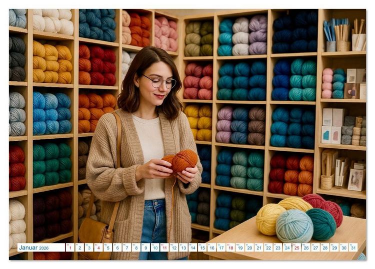 Produktbild: Stricken und Wolle (Tischkalender 2026 DIN A5 quer), CALVENDO Monatskalender