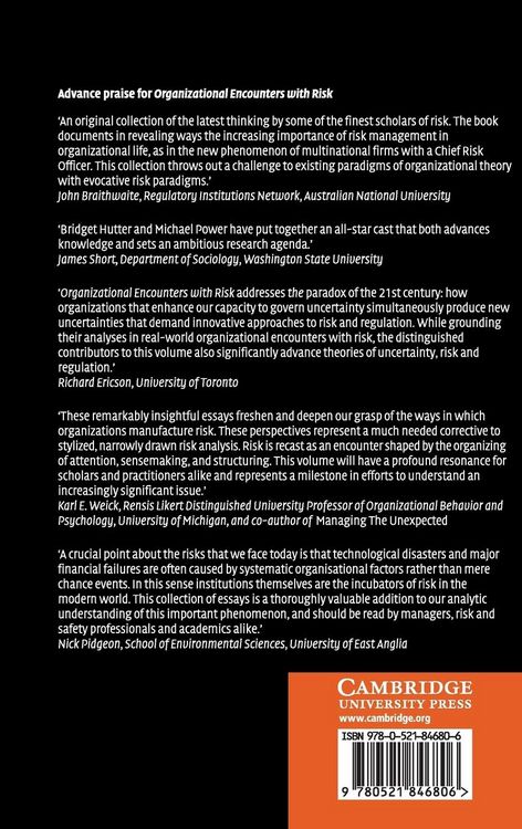 Produktbild: Organizational Encounters with Risk