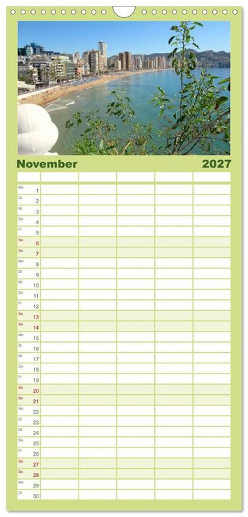 Produktbild: Familienplaner 2027 - Alicante - Benidorm - Calp mit 5 Spalten (Wandkalender, 21 x 45 cm) CALVENDO