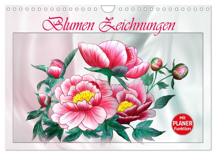 Produktbild: Blumen-Zeichnungen (Wandkalender 2026 DIN A4 quer), CALVENDO Monatskalender
