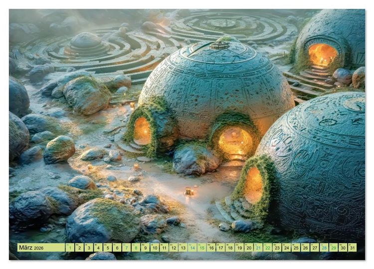 Produktbild: Labyrinthe - Der Fantasie (Tischkalender 2026 DIN A5 quer), CALVENDO Monatskalender