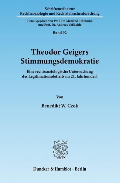 Produktbild: Theodor Geigers Stimmungsdemokratie.