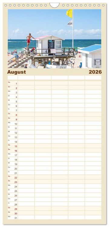Produktbild: Familienplaner 2026 - Traumstr&auml;nde der Nordsee mit 5 Spalten (Wandkalender, 21 x 45 cm) CALVENDO