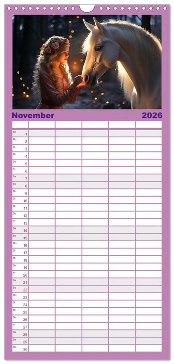 Produktbild: Familienplaner 2026 - Verzaubert von Magie und Romantik mit 5 Spalten (Wandkalender, 21 x 45 cm) CALVENDO