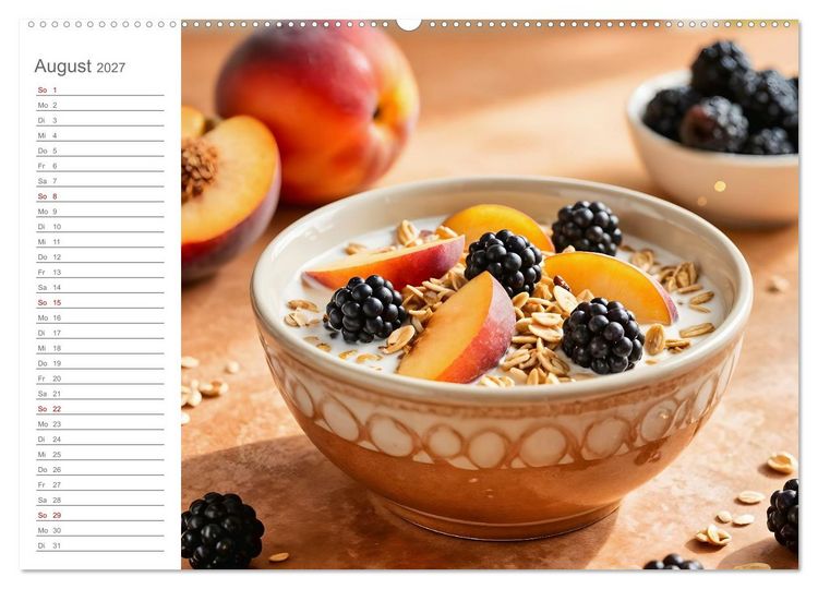 Produktbild: MorgenM&uuml;sli - Ein Jahr voller Farbe und Genuss (hochwertiger Premium Wandkalender 2027 DIN A2 quer), Kunstdruck in Hochglanz