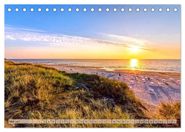 Produktbild: STRANDLUST Nordseeinsel Sylt (Tischkalender 2027 DIN A5 quer), CALVENDO Monatskalender