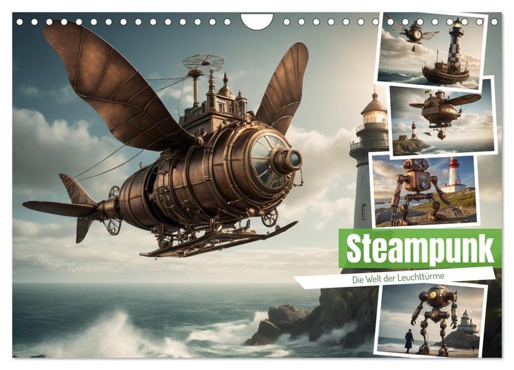 Produktbild: Steampunk - Die Welt der Leuchtt&uuml;rme (Wandkalender 2026 DIN A4 quer), CALVENDO Monatskalender