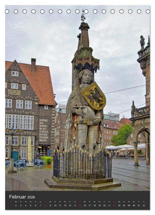 Produktbild: Highlights in Bremen (Tischkalender 2026 DIN A5 hoch), CALVENDO Monatskalender