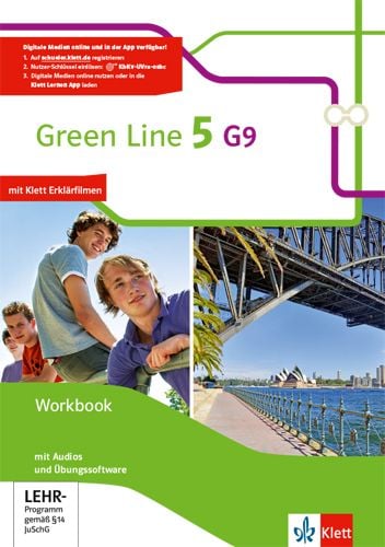 Produktbild: Green Line 5 G9. Workbook mit eingedrucktem Schlüssel zum Download von Online-Material Klasse 9