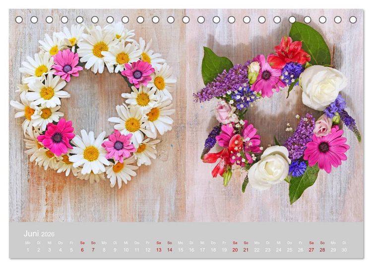 Produktbild: Mit eigenen Kranzarrangements durch das Jahr (Tischkalender 2026 DIN A5 quer), CALVENDO Monatskalender