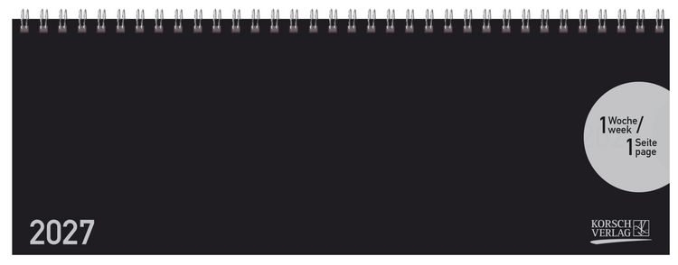 Produktbild: Tischquerkalender Classic Colourlux schwarz 2027