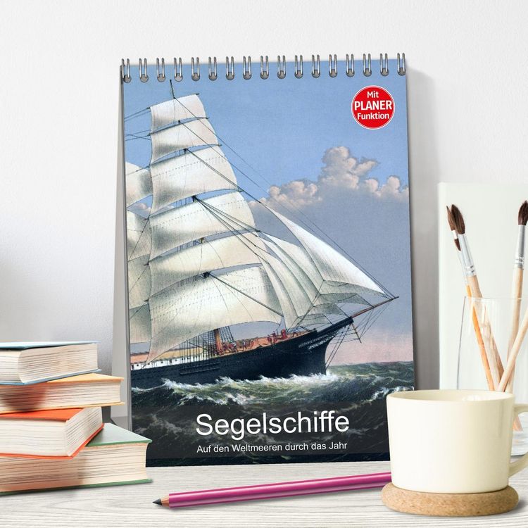 Produktbild: Segelschiffe - mit Planerfunktion (Tischkalender 2026 DIN A5 hoch), CALVENDO Monatskalender