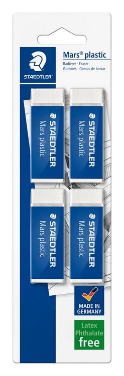 Produktbild: STAEDTLER Mars plastic 526 50, 4 Radierer, 52650BK4DA