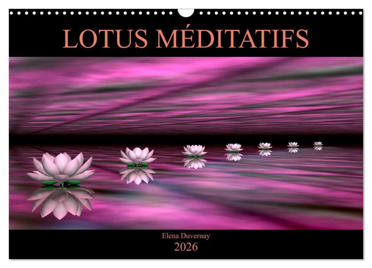 Produktbild: LOTUS M&Eacute;DITATIFS (Calendrier mural 2026 DIN A3 vertical), CALVENDO calendrier mensuel