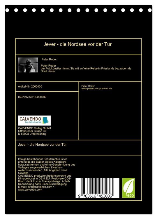 Produktbild: Jever - die Nordsee vor der T&uuml;r (Tischkalender 2026 DIN A5 hoch), CALVENDO Monatskalender