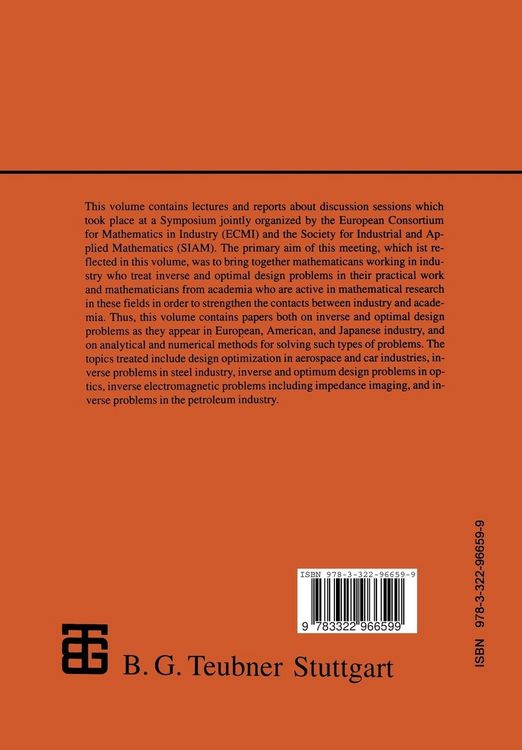 Produktbild: Proceedings of the Conference Inverse Problems and Optimal Design in Industry