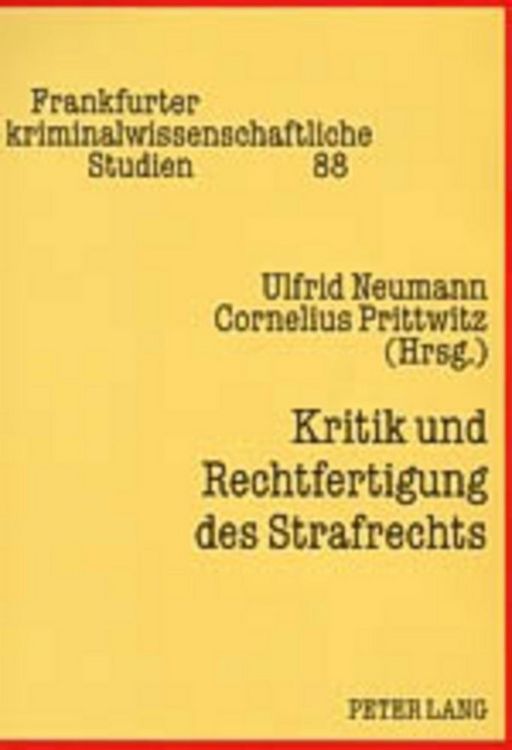 Produktbild: Kritik und Rechtfertigung des Strafrechts