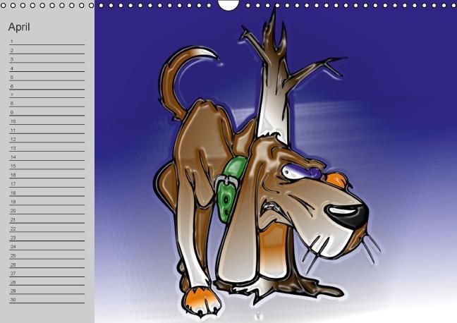 Produktbild: Hunde-Geburtstagskalender / Witziger Cartoon-Kalender (Wandkalender immerw&auml;hrend DIN A3 quer)