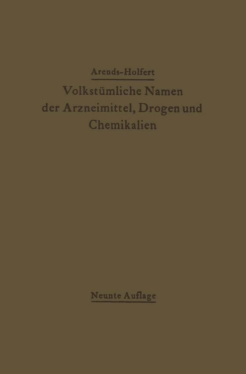 Produktbild: Volkst&uuml;mliche Namen der Arzneimittel, Drogen und Chemikalien