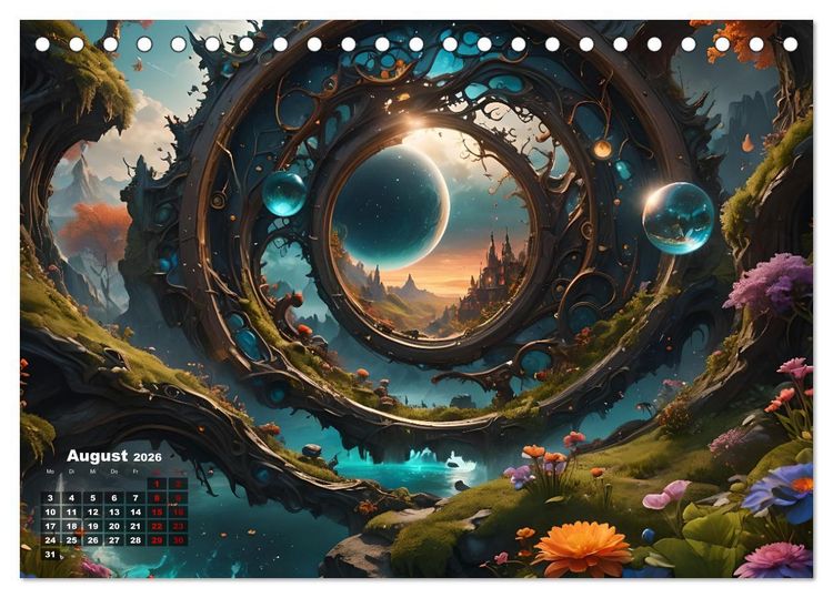 Produktbild: Portale in fremde Welten - Mystische Pforten (Tischkalender 2026 DIN A5 quer), CALVENDO Monatskalender