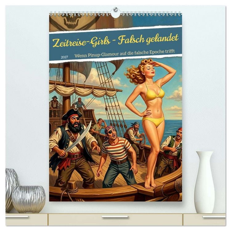 Produktbild: Zeitreise-Girls - Falsch gelandet (hochwertiger Premium Wandkalender 2027 DIN A2 hoch), Kunstdruck in Hochglanz