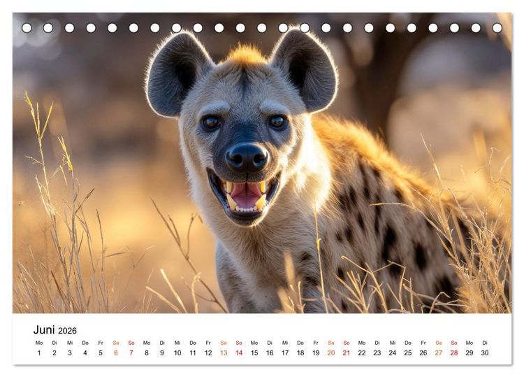 Produktbild: Hy&auml;nen - Afrikas geheimnisvolle J&auml;ger (Tischkalender 2026 DIN A5 quer), CALVENDO Monatskalender