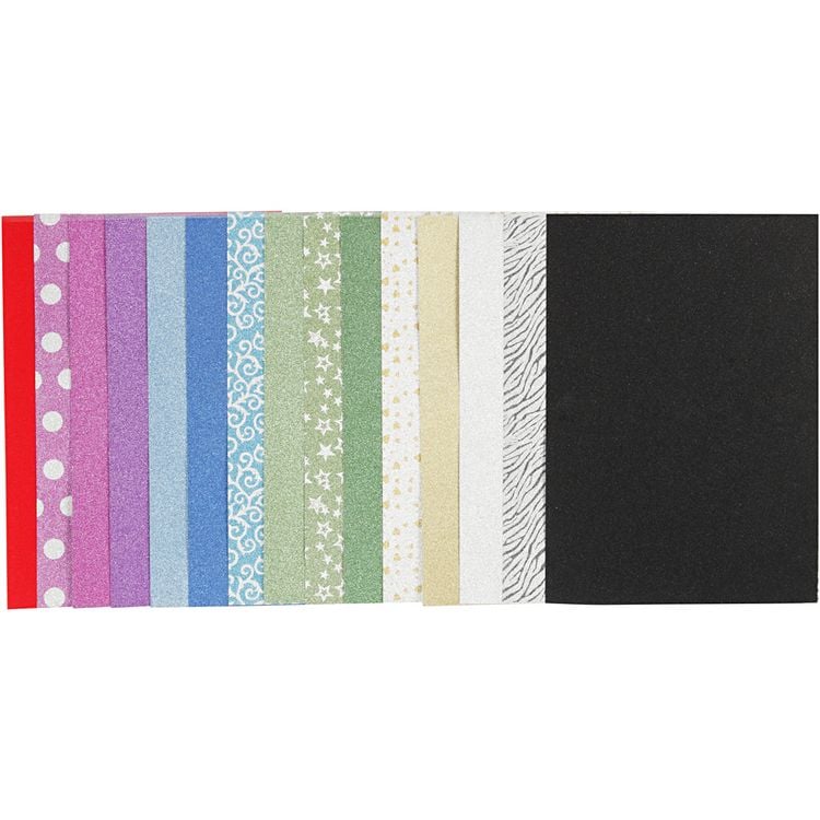 Produktbild: Creativ Company Papierbl&auml;tter mit Glitter, A4, Blatt 210x297 mm, 150 g, 30 Blatt