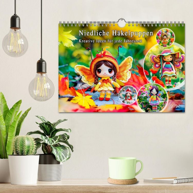 Produktbild: Niedliche H&auml;kelpuppen - Kreative Ideen f&uuml;r jede Jahreszeit (Wandkalender 2026 DIN A4 quer), CALVENDO Monatskalender