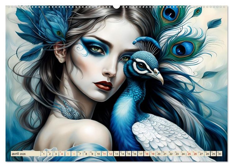 Produktbild: Les murmures des paons (Calendrier mural 2026 DIN A2 vertical), CALVENDO calendrier mensuel